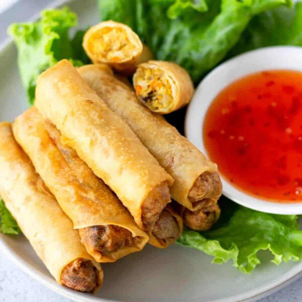 OEM Package 15g or 35g Chinese Frozen Pasta Frozen Fried Spring Rolls with Vegetables Stuffing