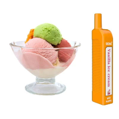 Sidiamini 600 Puffs 1,6 Ohm jetables de crème glacée à la vanille, vente en gros
